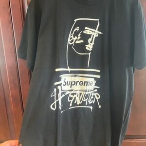 Supreme Black Tee with Artistic Graphic